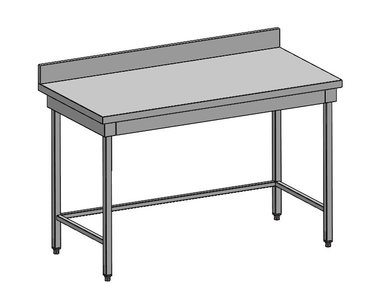 Table adossée en inox